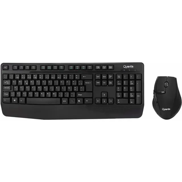 Teclado e Mouse sem Fio Quanta QTKTM12 – Preto (Português)
