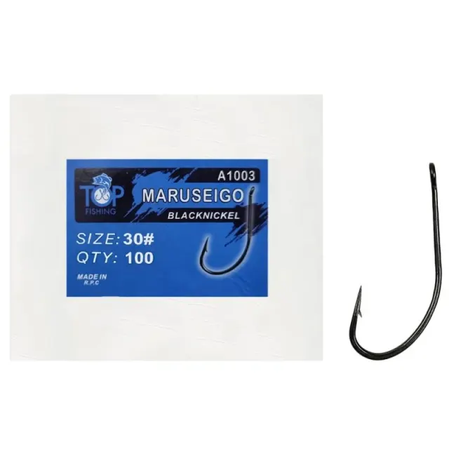 Anzol Top Fishing Maruseigo Black Nickel 30 com 100 pçs