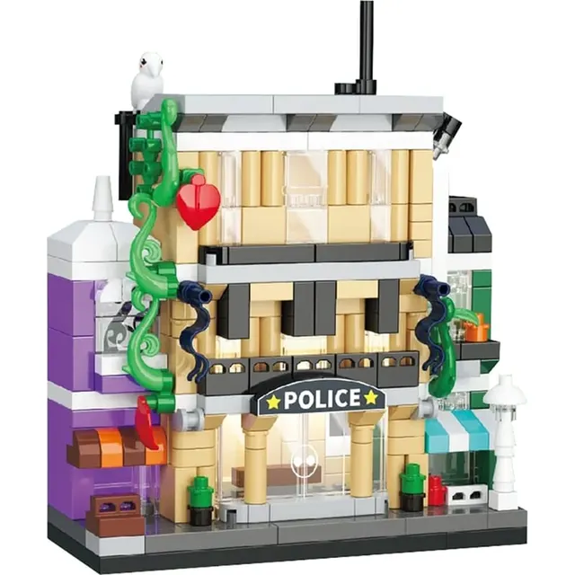 Blocos de Construção Mini European Police Station Koco – 02023 (309 Peças)